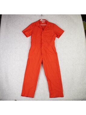 Vintage 90s Dickies Red Short Sleeve Coveralls Workwear Jumpsuit Mens 40 Short